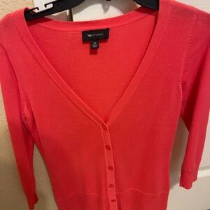 Studio Women's Coral Button-Up Cardigan